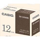 大勧めネームランドテープ 12mm カシオ XR-12KRBR ネームランド テープ カートリッジ クラフトブラウン色テープ ベージュ文字 12mm幅