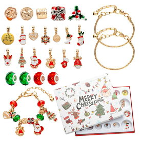 アドベントカレンダー 女の子 クリスマス 24日 カウントダウン ジュエリー DIY ブレスレット 毎日一つ 小窓を開ける プレゼント アドベントカレンダー 2024 女の子 クリスマス プレゼント ペンダント ジュエリーセット ブレスレット
