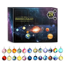 クリスマス アドベント カレンダー 宇宙の惑星クリスタル 24日カウントダウンアドベントカレンダー クリスマスブラインドボックス 2024クリスマス お祝い ギフト