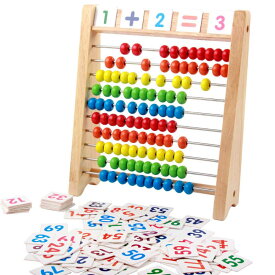 百玉そろばん 100玉そろばん 数字カード付き 知育玩具 子供 学習教材 小学生 算数 木製おもちゃ 足し算 引き算 掛け算 割り算 小学校 誕生日 お祝い プレゼント