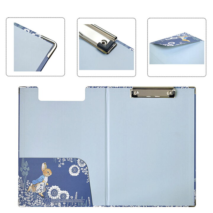 楽天市場 ピーターラビット クリップボード 二つ折 クリップファイル 内側ポケット 折りたたみ式 Doodledell ネイビー 入園 入学 かわいい キャラクター グッズ 快適くらし館
