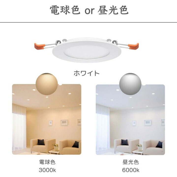 楽天市場 100円クーポンあり 3個セット ダウンライト Led 110f 埋め込み 電球色 昼光色 工事必要 おしゃれ シンプル ホワイト 間接照明 ダイニング用 食卓用 リビング用 居間用 廊下用 寝室用 快適くらし館