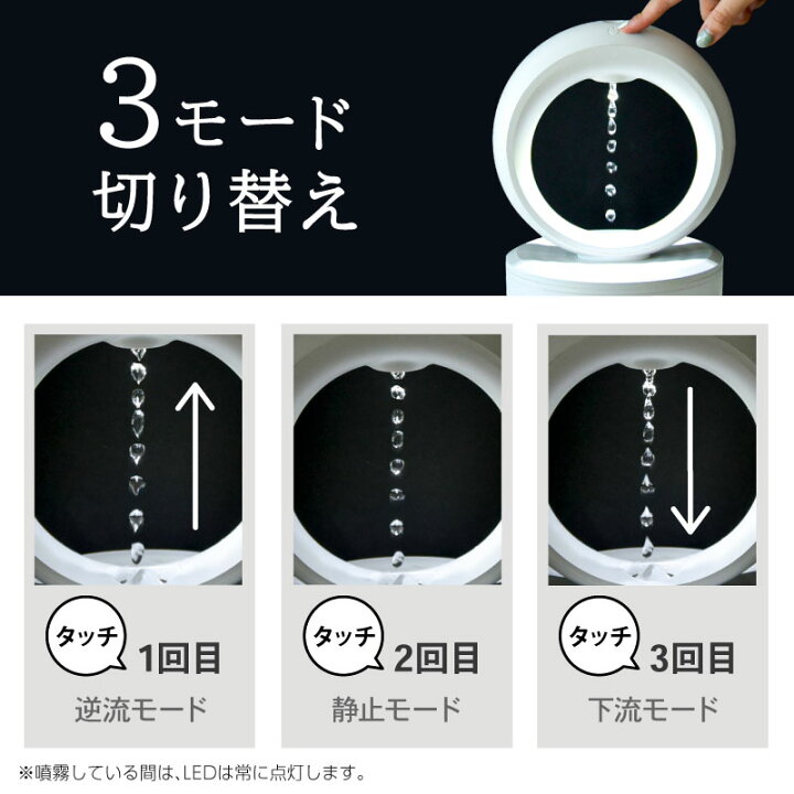 楽天市場】超音波加湿器 反重力デザイン 加湿器 卓上 680ml 反重力加湿 