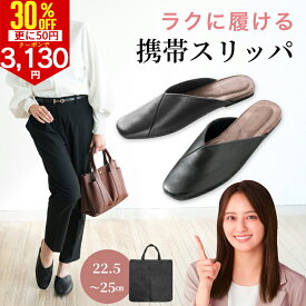 入学式 卒業式 携帯スリッパ 携帯シューズ 収納バッグ付 22.5cm〜25cm レディース 折らない おしゃれ かかとなし 室内履き 滑りにくい Vカット ルームシューズ 合皮 上履き オフィス 授業参観 スリッパ お受験スリッパ