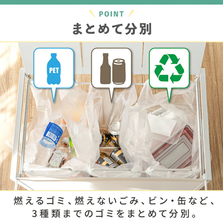楽天市場】分別 ゴミ箱 3分別 目隠し フタ付き 箱のない 分別 