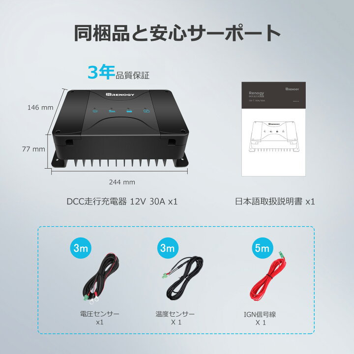 楽天市場】【スーパーSALE限定価格】RENOGY MPPT 走行充電器 12V 30A 