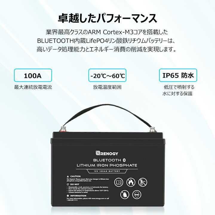 楽天市場】レノジー RENOGY リン酸鉄 リチウムイオンバッテリー 電池  