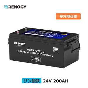�y���ȉ��M�zRENOGY 24V 200Ah �����_�S���`�E���C�I���o�b�e���[ �y�� ���M�� ����n�d�l�@5000��T�C�N�� ���`�E���~�d�r RV �L�����s���O�J�[ �\�[���[�d�� LiFePO4 �I�t�O���b�h �f�B�[�v�T�C�N