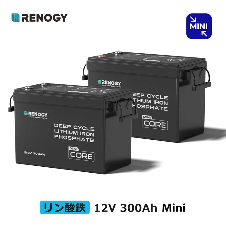 楽天市場】【2個セット】RENOGY 12V 300Ah Mini リン酸鉄リチウム 