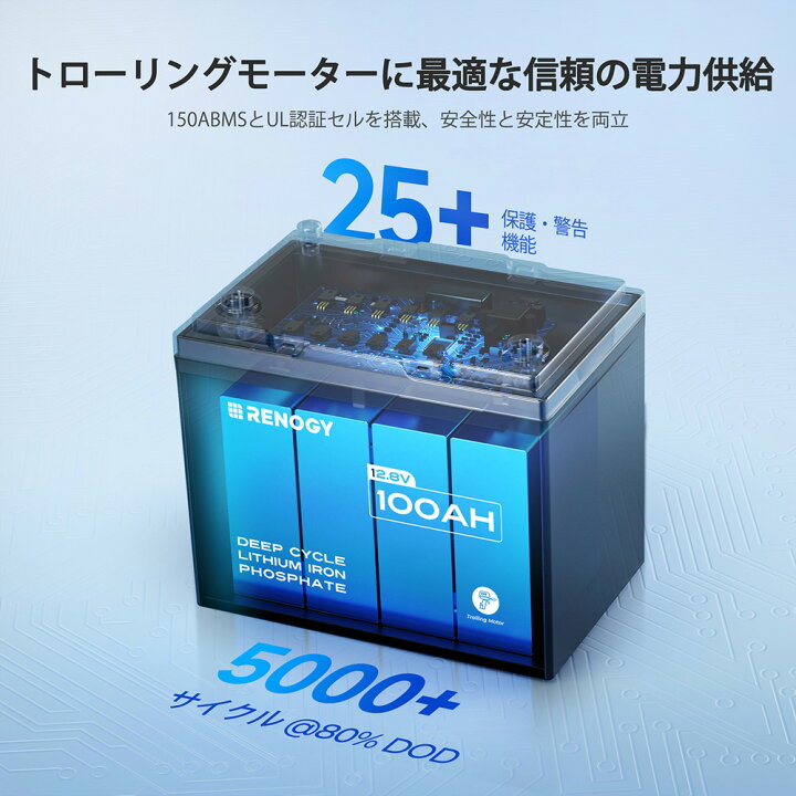 楽天市場】【Bluetooth】RENOGY 12V 100Ah リン酸鉄リチウムイオン 