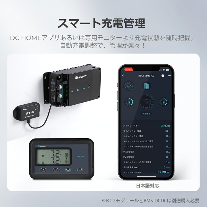 楽天市場】レノジー RENOGY MPPT走行充電器 12V 50A MPPTチャージャー  