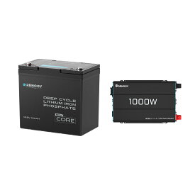 【スーパーSALE限定価格 2点セット】RENOGY 12V 100Ah Mini リン酸鉄リチウムイオンバッテリー + 12V 1000W 純正弦波 インバーター セット オフグリッド ディープサイクル レノジー Core シリーズ ハイブリッド RV キッチンカー キャンプ 車中泊グッズ ソーラー発電