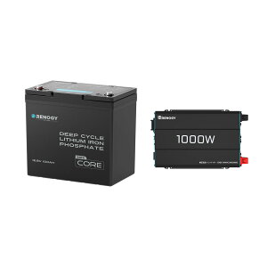 y2_ZbgzRENOGY 12V 100Ah Mini _S`ECIobe[ + 12V 1000W g Co[^[ Zbg ItObh fB[vTCN mW[ Core V[Y nCubh RV Lb`J