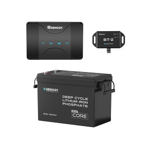 y3_ZbgzRENOGY 12V 300Ah Mini _S`ECIobe[ + 12V 50A DC - DC s[d MPPT`[W[ DCCV[Y + BT-2 BLUETOOTH W[ Zbg eLifePO4obe[ BMSی 50