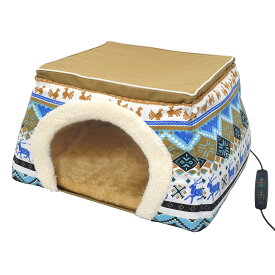 プラタ ペット用品 ペット ペットベッド こたつ ベッド ハウス ヒーター 付き 犬 猫 キャットハウス クッション 防寒対策 暖かい