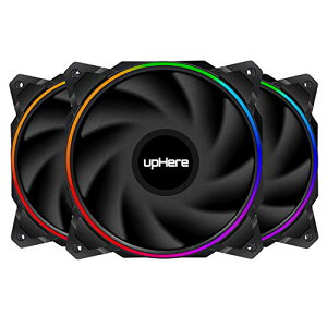 upHere 120mm PC�P�[�X�t�@�� �O�㗼�ʓ��FLED 25mm�� SATA�d�� �É� 3�{�yEN12CF3�c