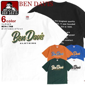 BEN DAVIS Tシャツ ベンデイビス 2023 筆記体ロゴ 刺繍 オーバーサイズ 半袖Tシャツ メンズ バックプリント クルーネック スクリプトロゴ ビッグT ユニセックス ストリート カジュアル アメカジ BEN-2000