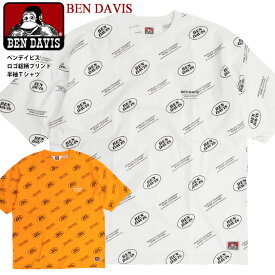 BEN DAVIS Tシャツ ベンデイビス ロゴ総柄 ビッグシルエット 半袖Tシャツ メンズ 総柄 プリント ビッグT クルーネック ベンデイヴィス 半袖 ロゴ プリントTシャツ カジュアル ストリート アメカジ トップス ユニセックス BEN-1615