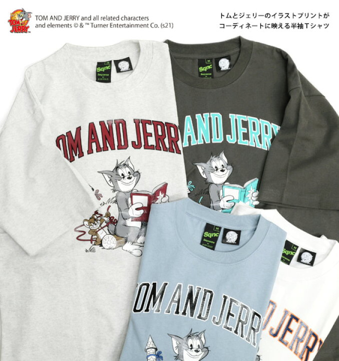 楽天市場 トムとジェリー Tシャツ Tom And Jerry Sequence 21ss コラボ カレッジロゴ イラスト プリント 半袖tシャツ トム ジェリー クルーネック ネコ ネズミ キャラクター メンズ ユニセックス アメコミ アニメ トムジェリ トップス Tss 527 ｒｅｎｏｖａｔｉｏ