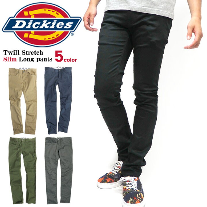 楽天市場 Dickies ツイルパンツ ディッキーズ ツイル ストレッチ スリム ロングパンツ メンズ ナローパンツ Tcツイル 細身 ストレッチパンツ 美脚 スリムシルエット スキニー メンズボトムス カジュアル ストリート Dickies 153m40wd05 163m40wd21 173m40wd Wd371e