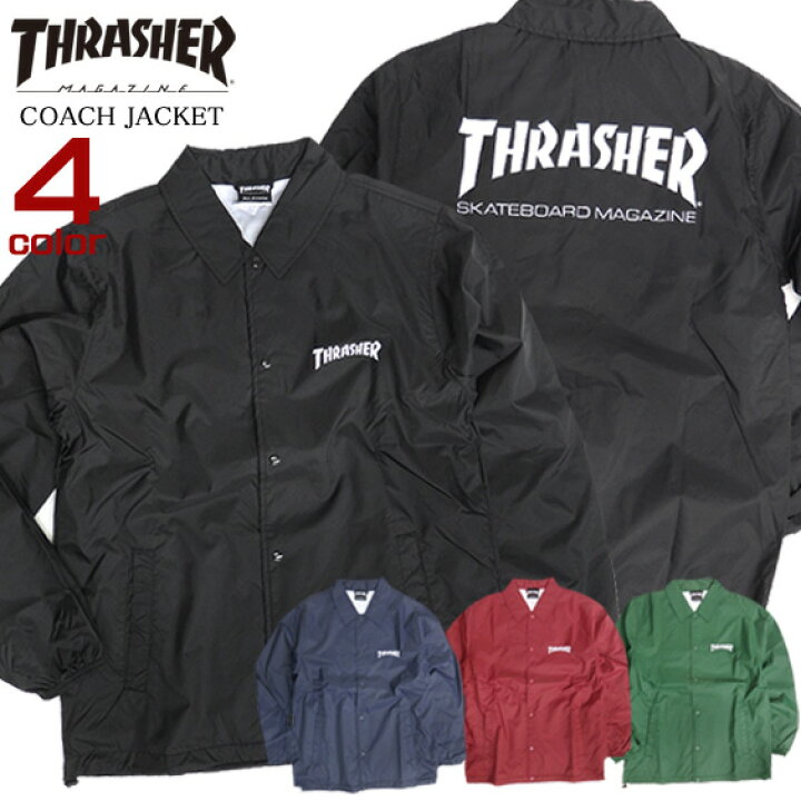 楽天市場】スラッシャー コーチジャケット メンズ THRASHER ナイロン 