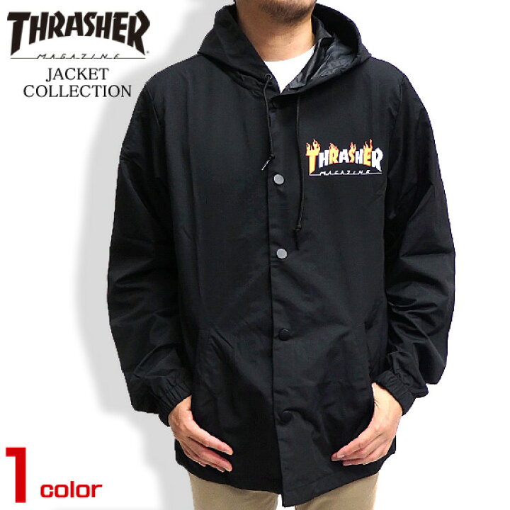 楽天市場】THRASHER ジャケット ロゴプリント コーチジャケット 