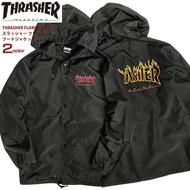 楽天市場】THRASHER コーチジャケット スラッシャー フレームロゴ刺繍 