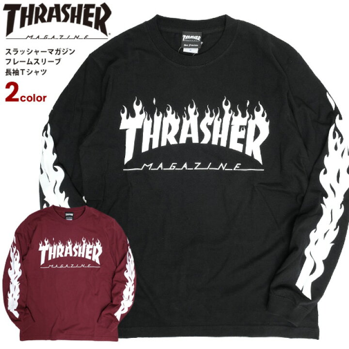 楽天市場】THRASHER Tシャツ スラッシャー フレーム 袖プリント 長袖T 