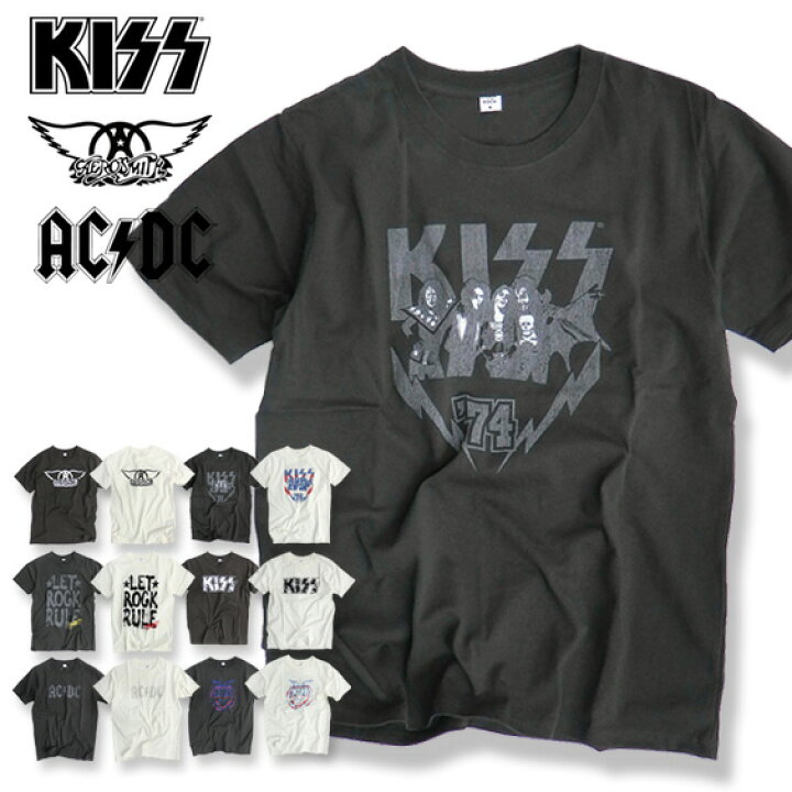 楽天市場】KISS バンドT キッス Tシャツ Aerosmith 半袖Tシャツ エアロ 