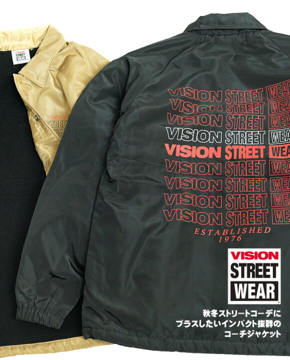 楽天市場】VISION 裏ボア コーチジャケット ロゴプリント ナイロン 