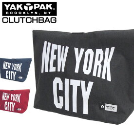 YAKPAK バッグ カバン クラッチバッグ ★ フロントのNEW YORK CITYのロゴプリントがお洒落。持ちやすく、しっかりした生地感のバッグ。ヤックパックから男女兼用で使えるクラッチバッグが登場しました。⇒YAKPAK-YP2903