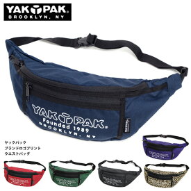 YAKPAK ウエストバッグ ヤックパック ロゴプリント ボディバッグ ロゴ ホリゾンタルバッグ シンプル ウエストポーチ メンズ コンパクト バッグ レディース かばん 男女兼用 鞄 撥水 カジュアル ストリート アウトドア YAKPAK-8925301-F