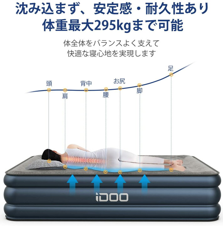 楽天市場】【先着30名様限定クーポン配布中】iDOO エアーベッド ダブル 