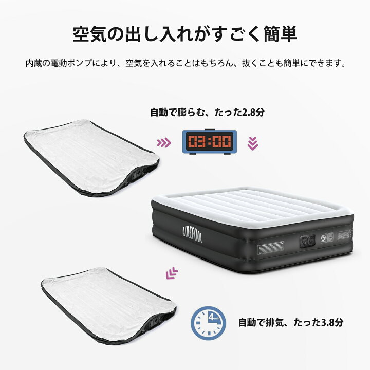 楽天市場】Airefina エアーベッド エアマットレス 空気ベッド 自動膨張 