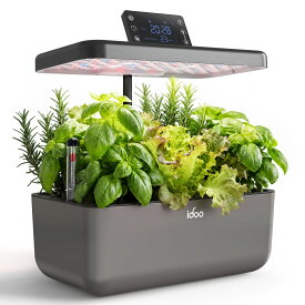 iDOO 水耕栽培キット 水耕栽培セット 室内 家庭菜園 スマート操作パネル搭載 植物育成LEDライト 自動水循環システム 2つの栽培モード 最大12株対応 高さ調節可能 育苗キット 野菜栽培 ハーブ栽培 室内栽培 水耕栽培器 キッチン菜園 シルバー