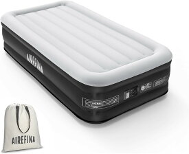 Airefina エアーベッド エアマットレス 空気ベッド 電動式 シングル キャンプ 簡易 電動ポンプ内蔵 来客用 耐荷重249kg 長さ190×幅100×厚さ46cm