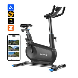 【2025年 第2世代 NEW】RENPHO レンフォ スマートバイク エアロバイク Bluetooth対応 アプリ連携 AI搭載 自動負荷調整 Zwift対応 静音 マグネット負荷 16段階調整可能 室内 フィットネス 家トレ ダイエット 有酸素運動 コンパクト 家庭用 トレーニング ジム