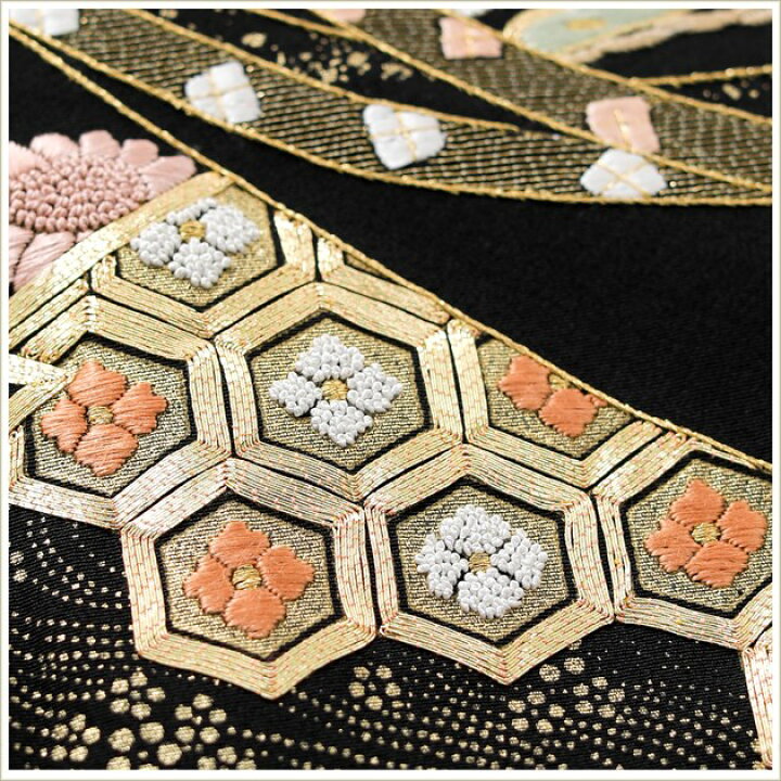 楽天市場】手刺繍 最高級 留袖レンタル ts234 黒留袖レンタル 結婚式 