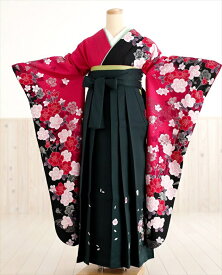 卒業式 袴 レンタル 女　oh1046　着物レンタル　卒業袴【フルセットレンタル】大人用　女性　大学　短大　専門学校　謝恩会　高校　中学校　文化祭　大きめ小学生　卒業式袴　2月　3月　4月　袴レンタル　かわいい　人気　春　ルビーピンクに慶び彩華×緑袴