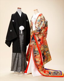 楽天市場 白無垢 色打掛レンタル 花嫁衣裳 結婚式 新郎紋付 フルセット 色打掛レンタル 花嫁 結婚式 新婦和装 紋服セット 貸衣裳 ぽえむ