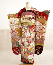 振袖 レンタル 成人式 結婚式 fb1184 結納　振袖レンタル　食事会　振袖レンタル　フルセット　振り袖レンタル　卒業式　着物レンタル　古典　レトロ　春の成人式　前撮り　かわいい　正絹　人気 赤地に古典縁起慶び祝華【fy16REN07】