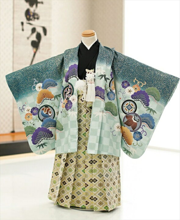 楽天市場 753 着物 5歳 男の子 七五三レンタル 着物レンタル 753セット D5149 光 ブランド 緑市松に無双龍兜 5歳男児 男の子七五三 レンタル七五三 753レンタル 貸衣装 五歳 卒園式 子供着物 5才 フォトブック 結婚式 貸衣裳 ぽえむ
