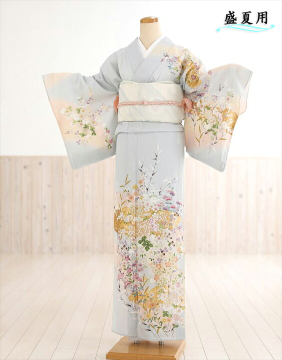 楽天市場 訪問着レンタル 絽 Sr5023 結婚式 夏用 夏着物 お宮参り ７月 ８月 フルセット 夏 涼しい 着物レンタル ママ 母 母親 淡色 人気 高級訪問着 水色に絢爛慶びの吉祥花 レンタル 貸衣裳 ぽえむ