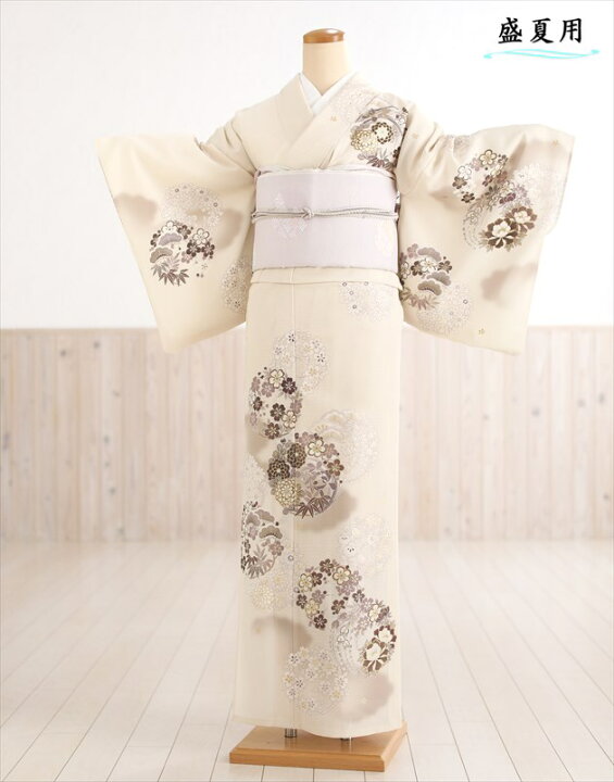 楽天市場 訪問着レンタル 絽 Sr5029 結婚式 夏用 夏着物 お宮参り ７月 ８月 フルセット 夏 涼しい 薄手 着物レンタル ママ 母 母親 淡色 人気 高級訪問着 フォトブックプレゼント ジャパンスタイル ブランド ベージュ吉祥麗華 レンタル 貸衣裳 ぽえむ