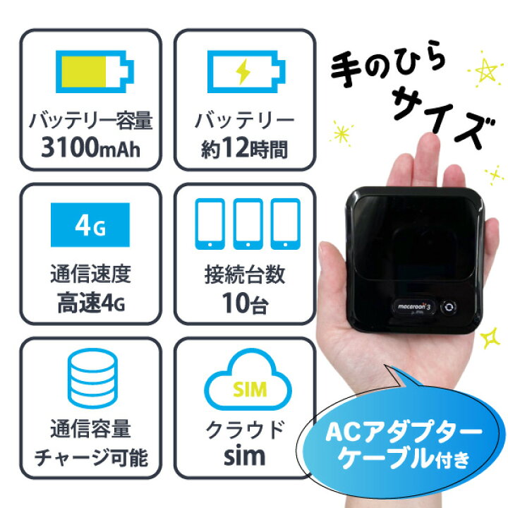 楽天市場】ポケットWiFi 月額0円 初回 100GB 付き 返却不要 契約不要 