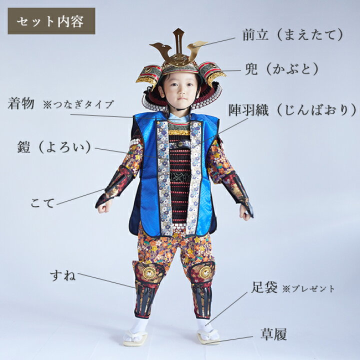 楽天市場】着れる鎧兜 七五三 5歳 フルセット レンタル 753 男児 着物 