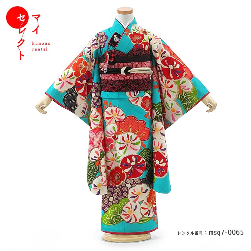 ファッションなデザイン 七五三着物 7歳女の子 着物帯セット JAPAN 