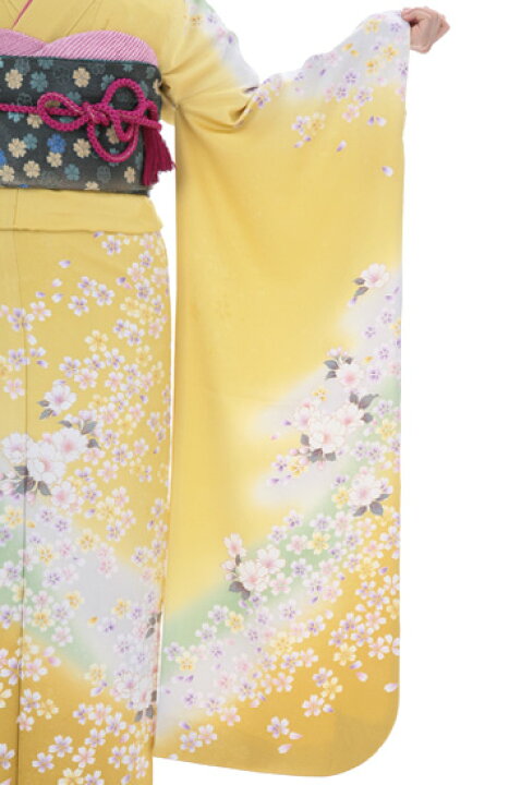 楽天市場】振袖 レンタル【成人式】fg_120 / 黄色小桜no2015 振袖 結婚 