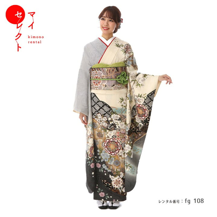 楽天市場】振袖 レンタル【成人式】fg_108 / 寛斉白グレー 振袖 結婚式 