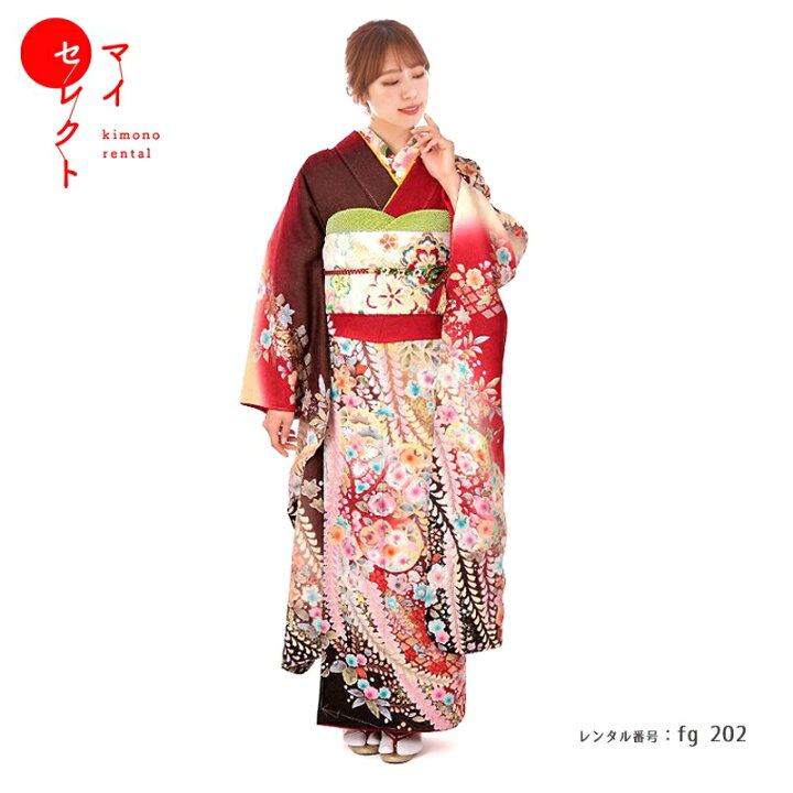 楽天市場】振袖 レンタル 成人式 〔fg_202b / MI-32 辻ヶ花〕結婚式 